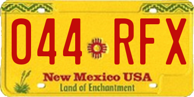 NM license plate 044RFX