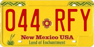 NM license plate 044RFY