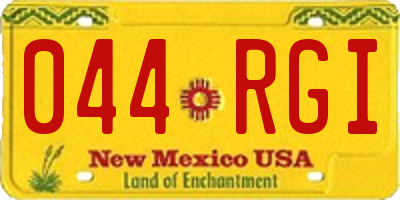 NM license plate 044RGI