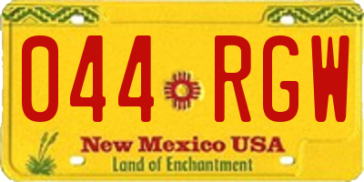 NM license plate 044RGW