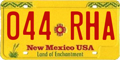 NM license plate 044RHA