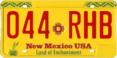 NM license plate 044RHB
