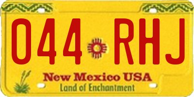 NM license plate 044RHJ
