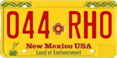 NM license plate 044RHO