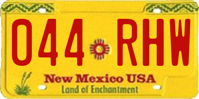 NM license plate 044RHW