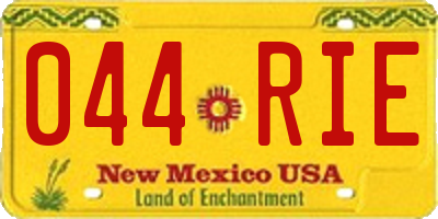 NM license plate 044RIE