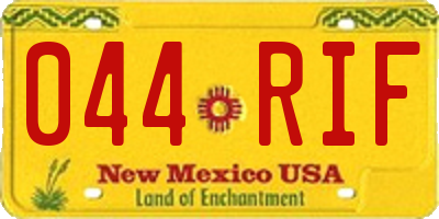 NM license plate 044RIF