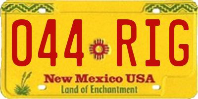 NM license plate 044RIG