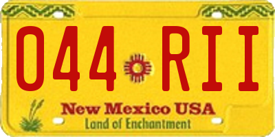 NM license plate 044RII