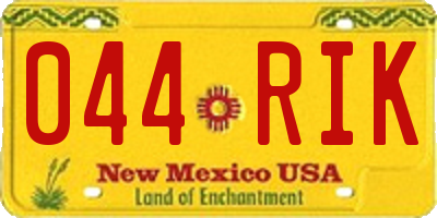 NM license plate 044RIK