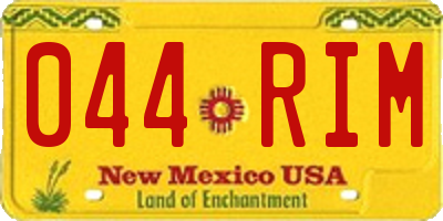 NM license plate 044RIM