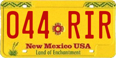 NM license plate 044RIR