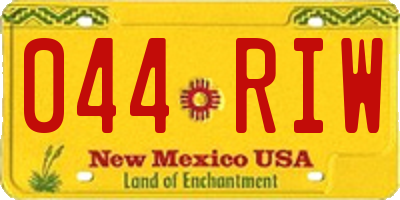 NM license plate 044RIW