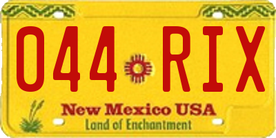 NM license plate 044RIX