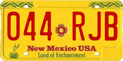 NM license plate 044RJB