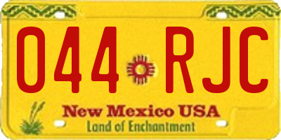 NM license plate 044RJC