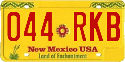 NM license plate 044RKB
