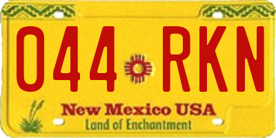 NM license plate 044RKN