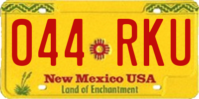 NM license plate 044RKU