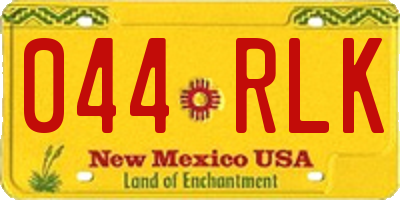 NM license plate 044RLK