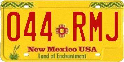 NM license plate 044RMJ
