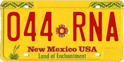 NM license plate 044RNA