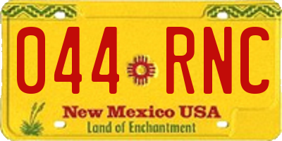 NM license plate 044RNC