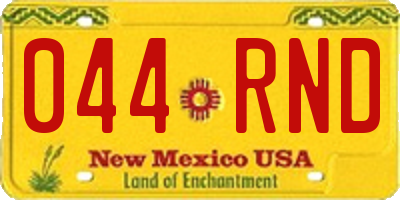 NM license plate 044RND