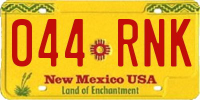 NM license plate 044RNK