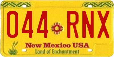 NM license plate 044RNX