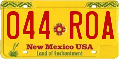 NM license plate 044ROA