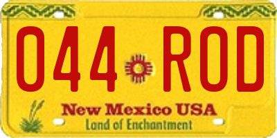 NM license plate 044ROD
