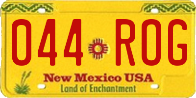 NM license plate 044ROG