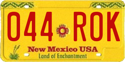 NM license plate 044ROK