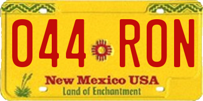 NM license plate 044RON