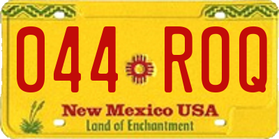 NM license plate 044ROQ