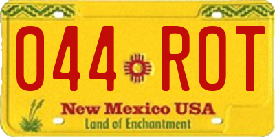 NM license plate 044ROT