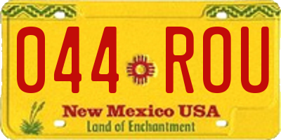 NM license plate 044ROU