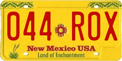 NM license plate 044ROX