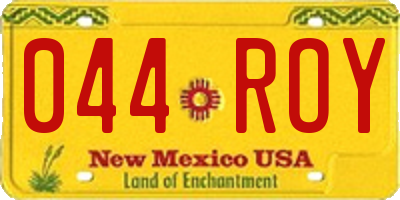NM license plate 044ROY