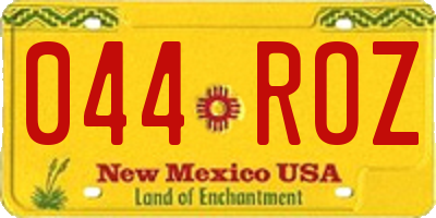 NM license plate 044ROZ