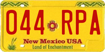 NM license plate 044RPA