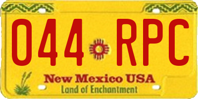 NM license plate 044RPC