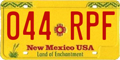 NM license plate 044RPF