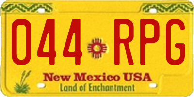 NM license plate 044RPG