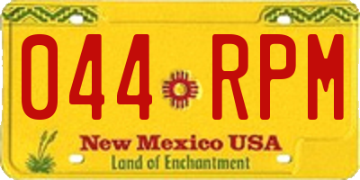 NM license plate 044RPM
