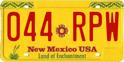 NM license plate 044RPW