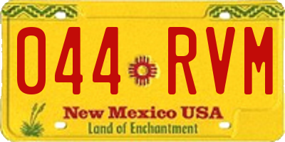 NM license plate 044RVM