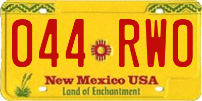 NM license plate 044RWO