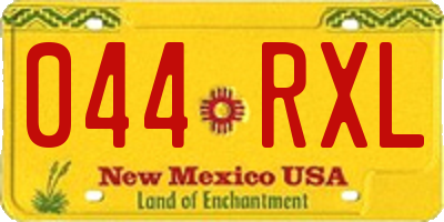 NM license plate 044RXL